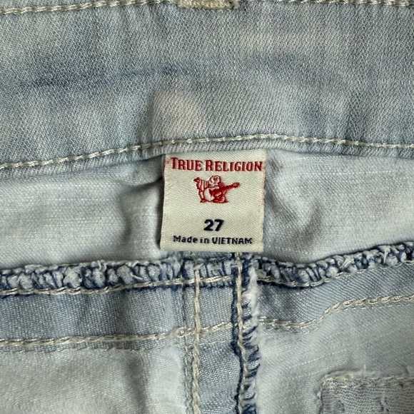 True Religion Jennie Curvy Mid Rise Flap Single Needle Skinny Jeans Sz 27 Blue - Picture 12 of 15